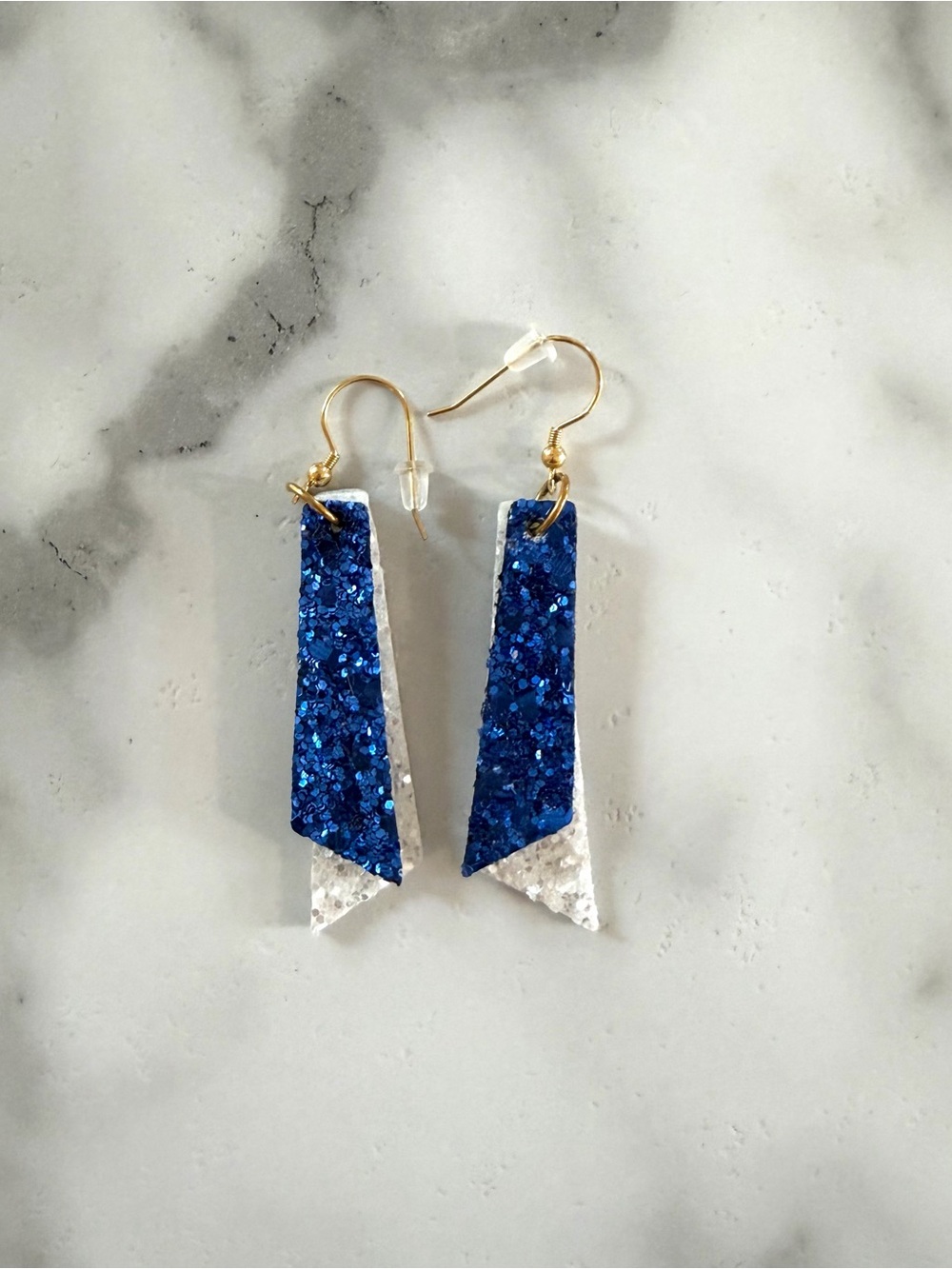 Blue and White Drop Earrings - Women Jewelry